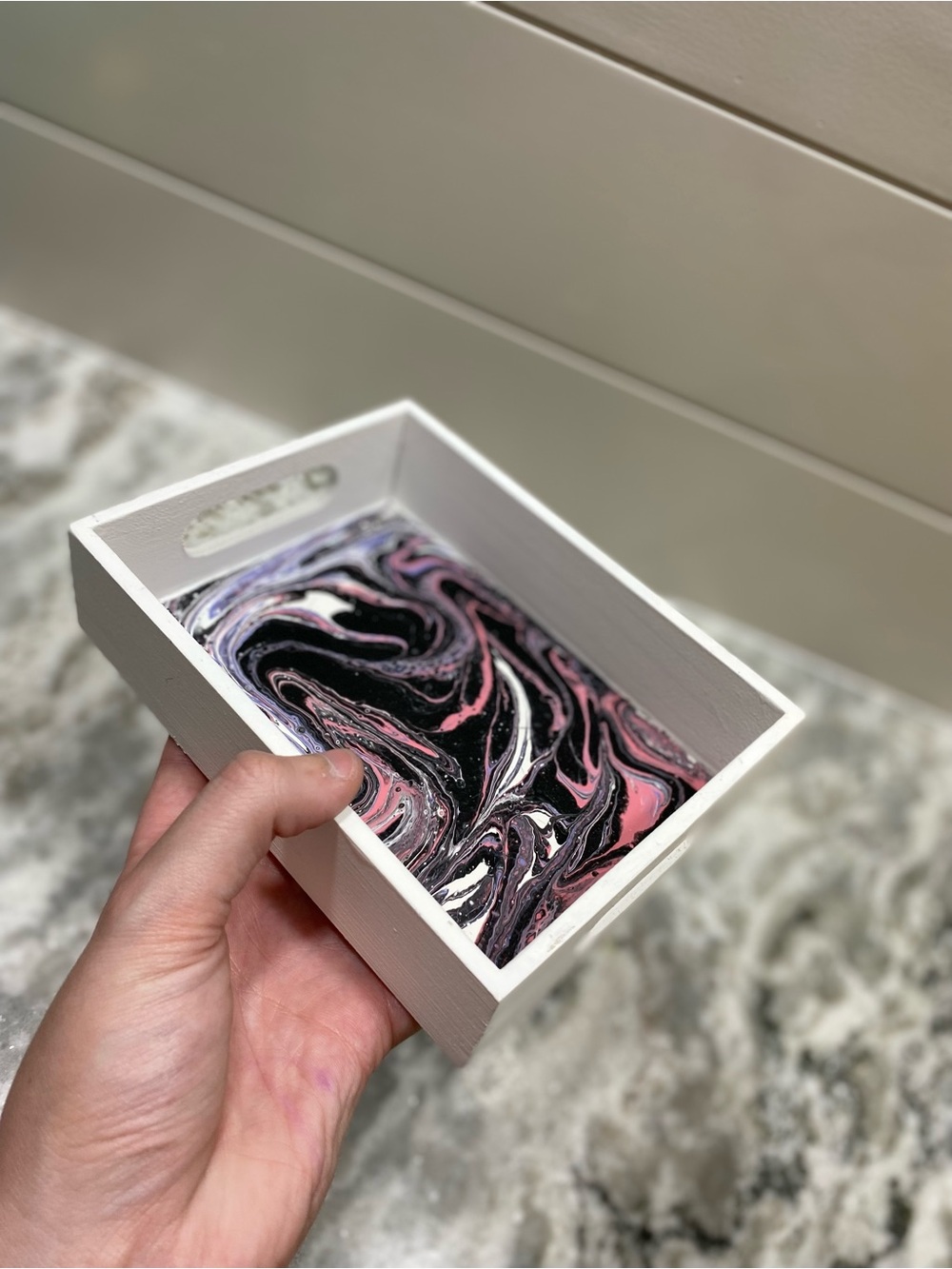 Abstract Swirl Pink Tray - Picture 5 of 10